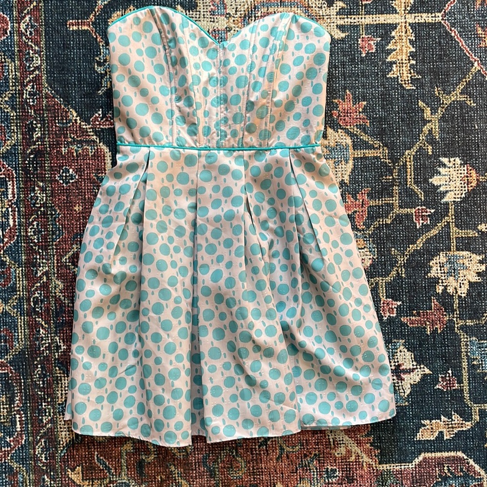 Strapless Polka Dotted Mini Dress from Modcloth